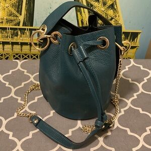 Diva Teal Bucket Shoulder Bag